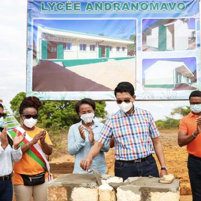 1 Juin 2021 - Pose de la première pierre du lycée, Soalala, Région Boeny